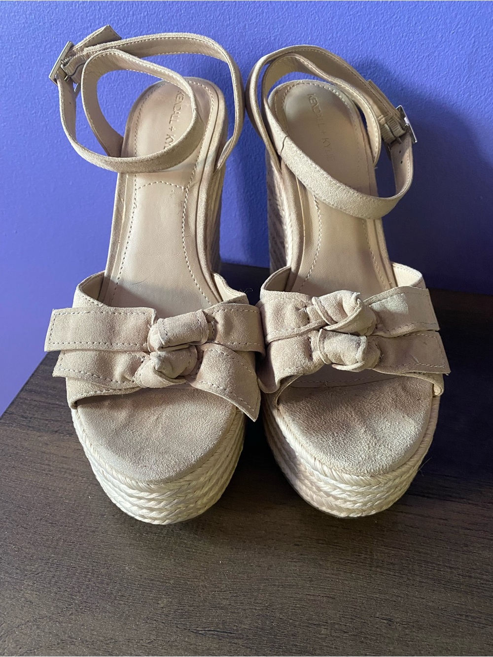 Kendall + Kylie Beige Knotted Espadrille Wedge Sandals - Women